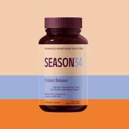 SEASON34 Menopause Urinary Support for Women 40+ | Urgency, Frequency & Hydration Balance | with D-Mannose & 48mg PAC Cranberry | Hormone-Free