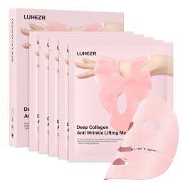 5 SHEETS/BOX Deep Collagen Anti Wrinkle Lifting Mask Pink To Transparent Collagen Mask Skincare Facial Masks For Women Skin Care Brightening Tone (Option: Pink)