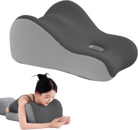 Intimacy Support Wedge Pillow for Couples, Memory Foam Positioning Cushion for Back, Neck & Waist Pain Relief with Washable Cover (Color: Grey)