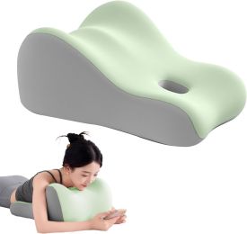 Intimacy Support Wedge Pillow for Couples, Memory Foam Positioning Cushion for Back, Neck & Waist Pain Relief with Washable Cover (Color: Green)