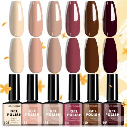 LIMEGIRL 6pcs Gel Polish Set 6 Vibrant Colors UV Gel NailPolish Red Blue Green Hema TMPTA TPO 3-free AllSeasons NailGel for Christmas Gift Women (Color: HC004)