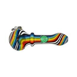 Full Color Spoon Wigwag Glass Hand Pipes (Color: 9)