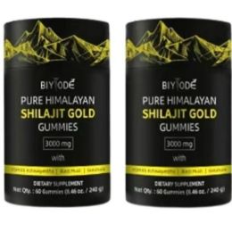 Pure Himalayan Shilajit Gummies  With Ashwagandha, Gokshura & Other Herbs No Added Sugar 60 Chewables Edible Supplement (Option: 2 bottle)